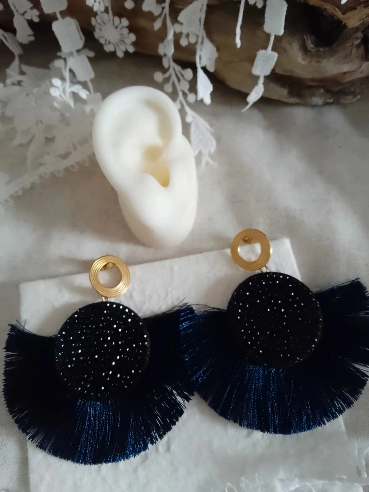 Brincos boêmios azul noite – photo 2